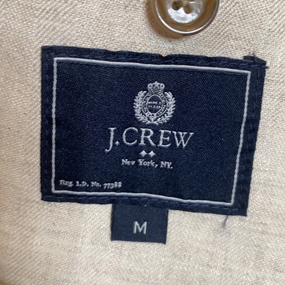 J.Crew Factory Men's Tan Linen Two-Button Blazer Front Pockets Casual Medium - Picture 9 of 9